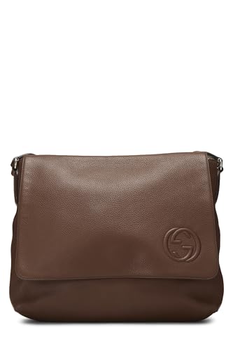 Gucci, Pre-Loved Brown Leather Soho Flap Messenger Bag, Brown