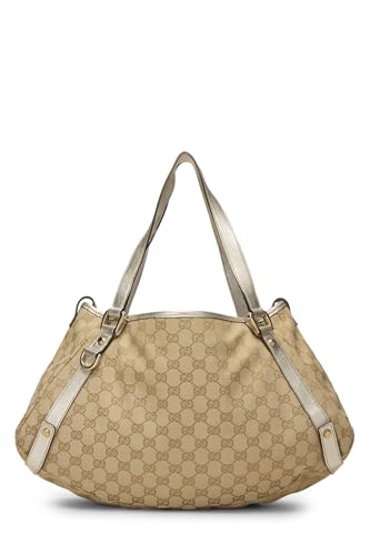 Gucci, sac fourre-tout Abbey en toile GG d'origine, doré, d'occasion