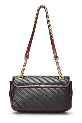 Gucci, sac à bandoulière GG Marmont Torchon en cuir noir d'occasion, petit modèle, noir