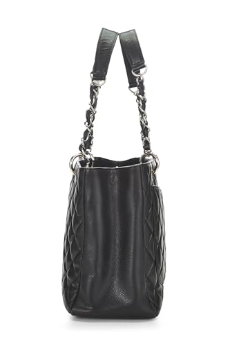 Chanel, Pre-Loved Black Quilted Caviar Grand Shopping Tote (GST), Black