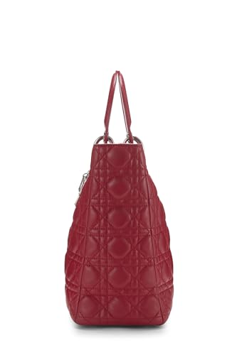 Dior, Pre-Loved Red Cannage Quilted Lambskin Lady Dior Large, Red