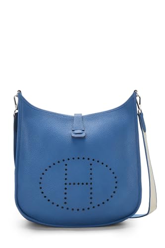 Hermès, Pre-Loved Blue de Galice Clemence Evelyne III Amazone GM, Mykonos