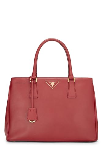 Prada, sac fourre-tout Executive moyen en saffiano rouge d'occasion, rouge