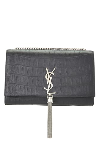 Yves Saint Laurent, Kate Tassel Medium, noir gaufré, d'occasion