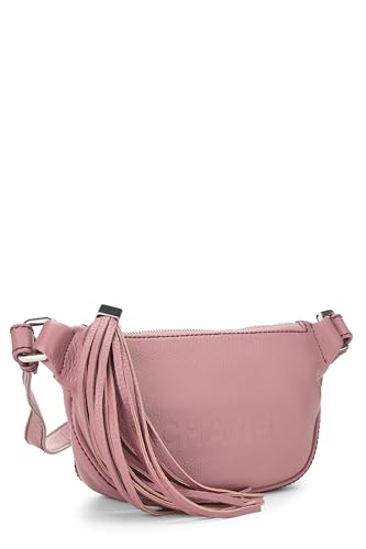 Chanel, sac à bandoulière en cuir de veau rose d'occasion, petit modèle, rose