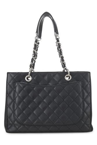 Chanel, Pre-Loved Black Quilted Caviar Grand Shopping Tote (GST), Black