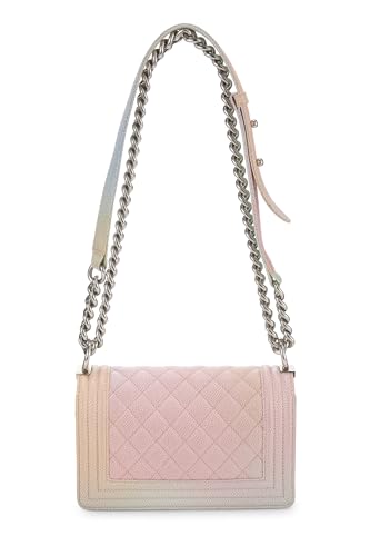 Chanel, Pre-Loved Rainbow Quilted Caviar Boy Bag Small, Pink