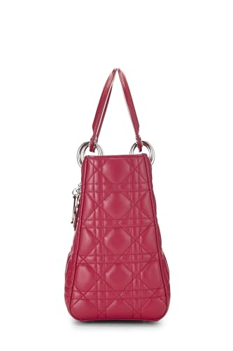 Dior, Pre-Loved Pink Cannage Quilted Lambskin Lady Dior Medium, Pink