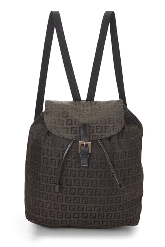 Fendi, Pre-Loved Brown Zucchino Canvas Backpack, Brown