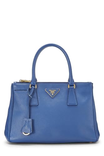 Prada, petit sac fourre-tout exécutif en saffiano bleu d'occasion, bleu