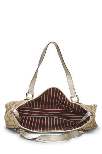 Gucci, sac fourre-tout Abbey en toile GG d'origine, doré, d'occasion