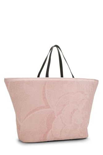 Chanel, grand sac fourre-tout en tissu éponge rose d'occasion, rose