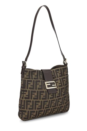 Fendi, Bolso de hombro de lona Zucca marrón Pre-Loved, Marrón