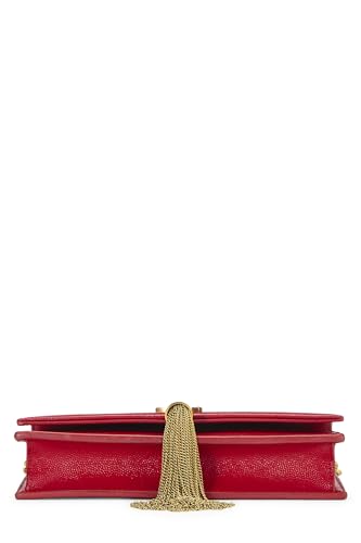 Yves Saint Laurent, Pre-Loved Red Grainy Kate Tassel Wallet On Chain (WOC), Red