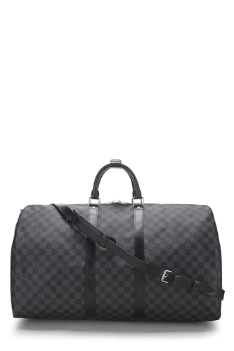 Louis Vuitton, Damier Graphite Keepall Bandouliere 55 d'occasion, noir