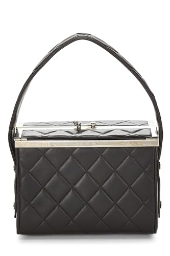 Chanel, Pre-Loved Black Quilted Lambskin Box Vanity Small, Brown