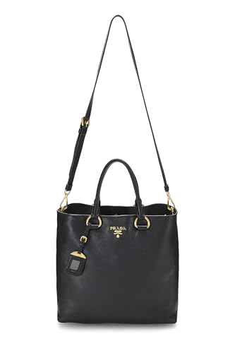 Prada, Bolso shopper negro Pre-Loved Vitello Daino Phenix, Negro