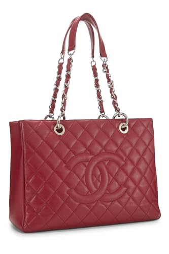 Chanel, Pre-Loved Red Caviar Grand Shopping Tote (GST), Red