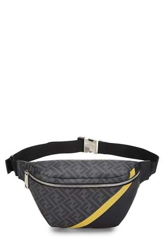 Fendi, Pre-Loved Black Zucca Coated Canvas Belt Bag, Black