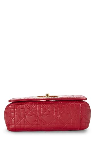 Dior, sac Caro Dioramour en cuir de veau rouge Cannage, petit modèle, d'occasion