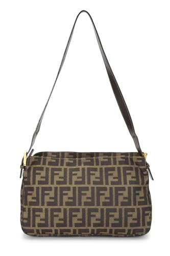 Fendi, sac à bandoulière en toile marron Zucca d'occasion, marron