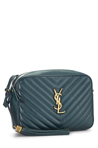 Yves Saint Laurent, sac photo Lou en cuir de veau matelassé vert d'occasion, vert