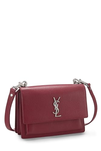 Yves Saint Laurent, Piel de becerro roja Pre-Loved Sunset Medium, Rojo