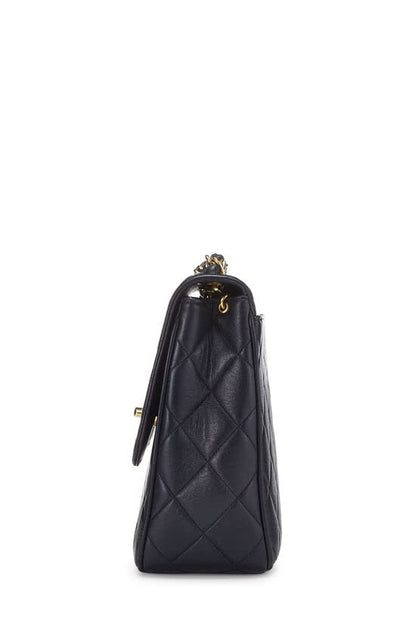 CHANEL, Pre-Loved Navy Quilted Lambskin Square Flap Medium, Navy