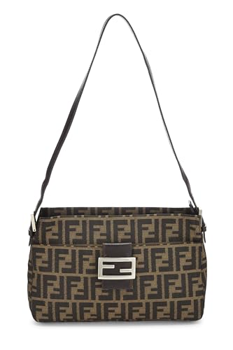 Fendi, sac à bandoulière en toile marron Zucca d'occasion, marron