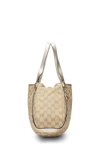 Gucci, Bolso tote de lona GG original dorado Pre-Loved, Dorado