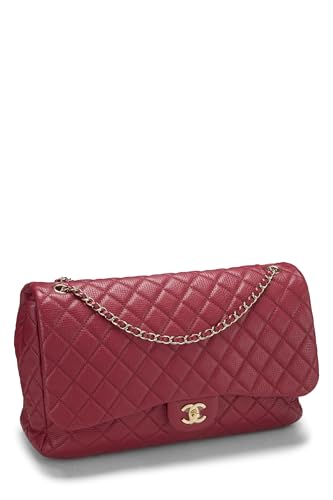 Chanel, Pre-Loved Red Quilted Calfskin New Classic XXL, Red