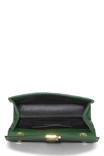 Yves Saint Laurent, Pre-Loved Green Calfskin Envelope Shoulder Bag Small, Green