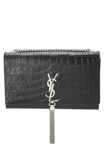 Yves Saint Laurent, Kate Tassel Medium, noir gaufré, d'occasion