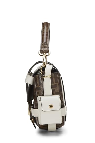 Fendi, Pre-Loved White Zucca Coated Canvas Cage Baguette, White