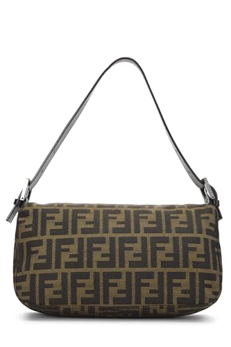 Fendi, sac à bandoulière en toile marron Zucca d'occasion, marron