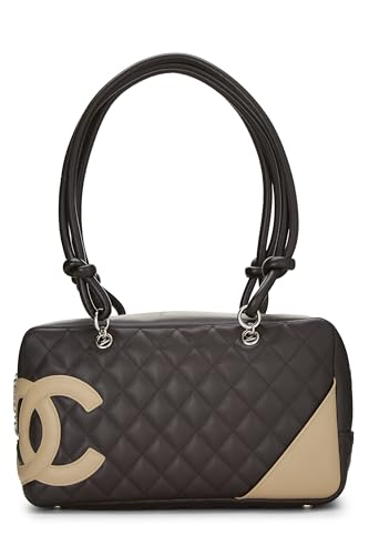 Chanel, Bowler Cambon Ligne en cuir de veau marron d'occasion, marron