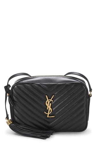 Yves Saint Laurent, sac à main Lou en cuir de veau matelassé noir d'occasion, noir