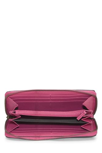 Gucci, portefeuille en cuir rose avec logo d'occasion, rose