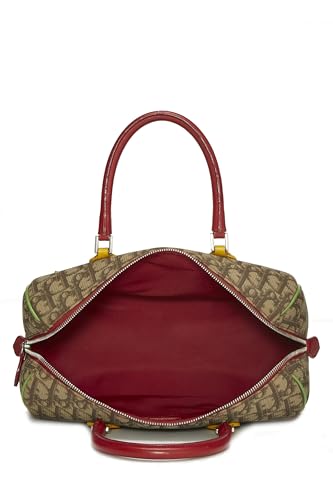 Dior, sac à main en toile enduite marron Trotter d'occasion, marron