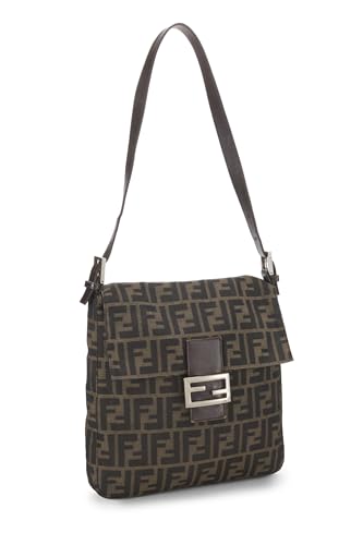 Fendi, sac à bandoulière en toile marron Zucca d'occasion, marron