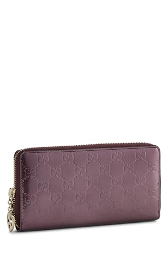 Gucci, Cartera con cremallera en forma de corazón preciosa de charol morado metalizado Pre-Loved, Púrpura