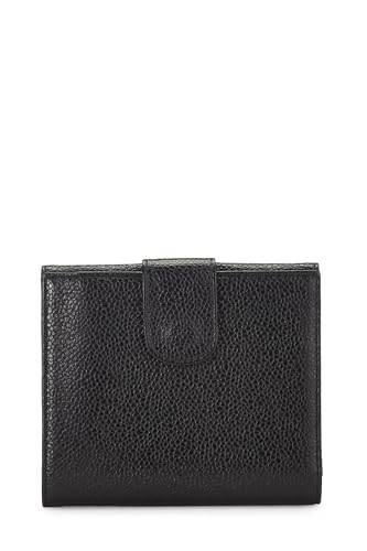 Chanel, Pre-Loved Black Caviar Timeless 'CC' Compact Wallet, Black