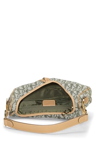 Dior, Pre-Loved Green Trotter Canvas Saddle Bag, Green