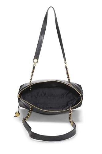 Chanel, grand sac fourre-tout Black Caviar « CC » d'occasion, noir