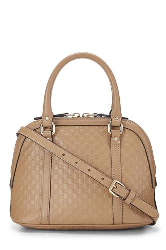 Gucci, Mini sac Nice Dome en cuir Microguccissima beige d'occasion, beige