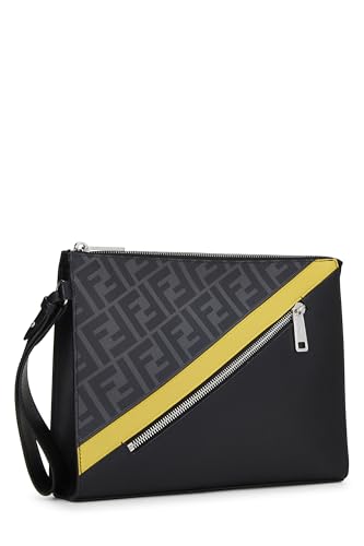 Fendi, pochette en toile enduite noire Zucca d'occasion, noir