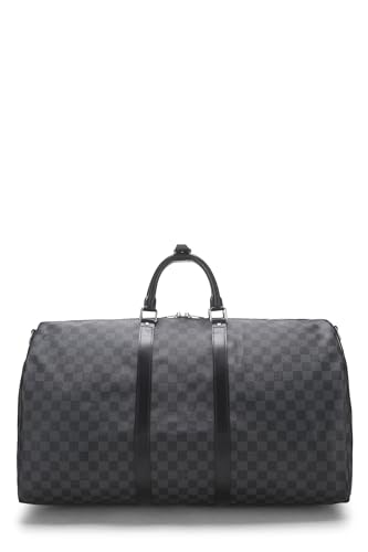 Louis Vuitton, Bandouliere Pre-Loved Damier Graphite Keepall 55, Negro