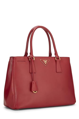 Prada, Pre-Loved Red Saffiano Executive Tote Medium, Red