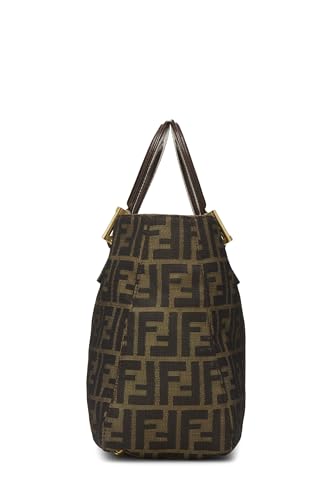 Fendi, sac à main en toile marron Zucca, petit modèle, d'occasion, marron