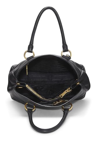 Prada, Pre-Loved Black Vitello Daino Convertible Tote, Black